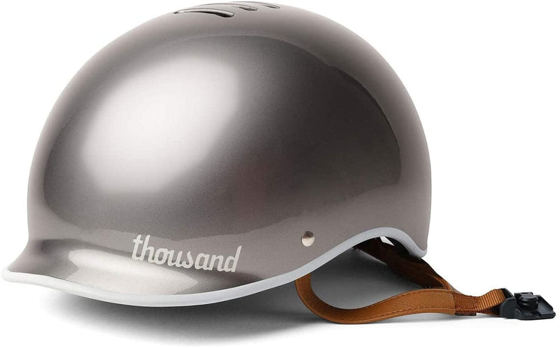 Thousand Bike Helmet for Adults - Heritage Collection - Safety Certified for Bicycle Skateboard Road Bike Skating Roller Skates Cycling Helmet Sporting Goods > Outdoor Recreation > Cycling > Cycling Apparel & Accessories > Bicycle Helmets Thousand Polished Titanium Small 