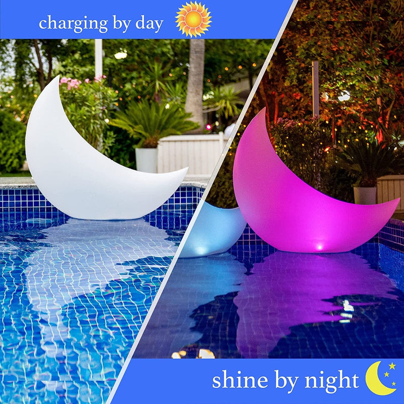 TIALLY Floating Pool Lights Solar Powered - 24" Crescent Moon - Inflatable Floating Solar Pool Lights for Swimming Pool, LED Lights for Pool Weddings - Pool Party Decor for Outdoor (2 Pack) Home & Garden > Pool & Spa > Pool & Spa Accessories Tially   