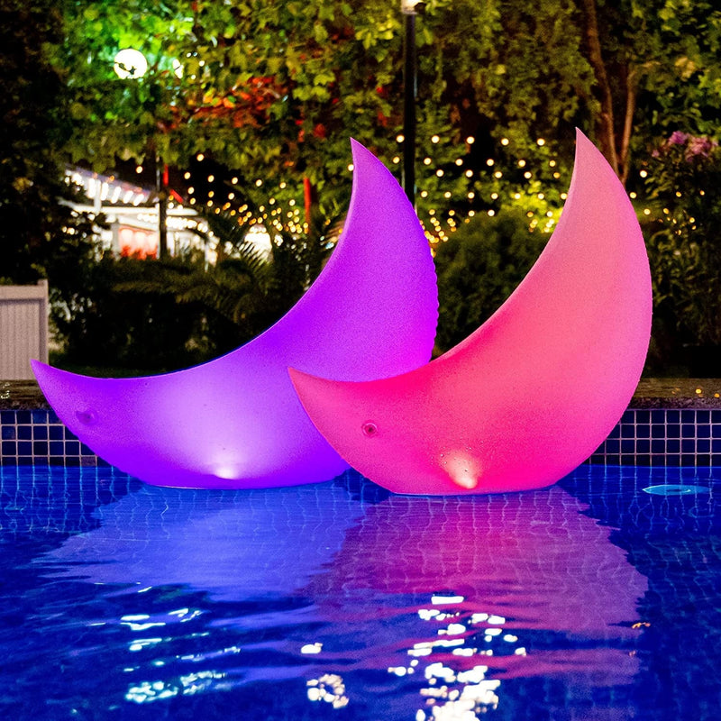 TIALLY Floating Pool Lights Solar Powered - 24" Crescent Moon - Inflatable Floating Solar Pool Lights for Swimming Pool, LED Lights for Pool Weddings - Pool Party Decor for Outdoor (2 Pack) Home & Garden > Pool & Spa > Pool & Spa Accessories Tially 2  