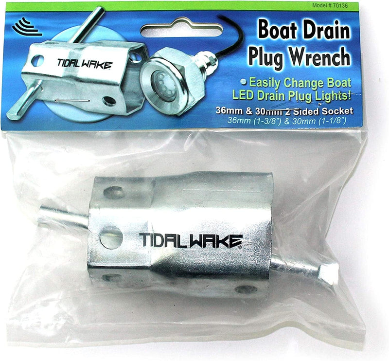 Tidal Wake IP68 Underwater 1/2In Standard Boat Drain Plug LED Light, Brilliant Underwater Lighting in Minutes! No Holes to Drill! Home & Garden > Pool & Spa > Pool & Spa Accessories McNaughton Inc Wrench  