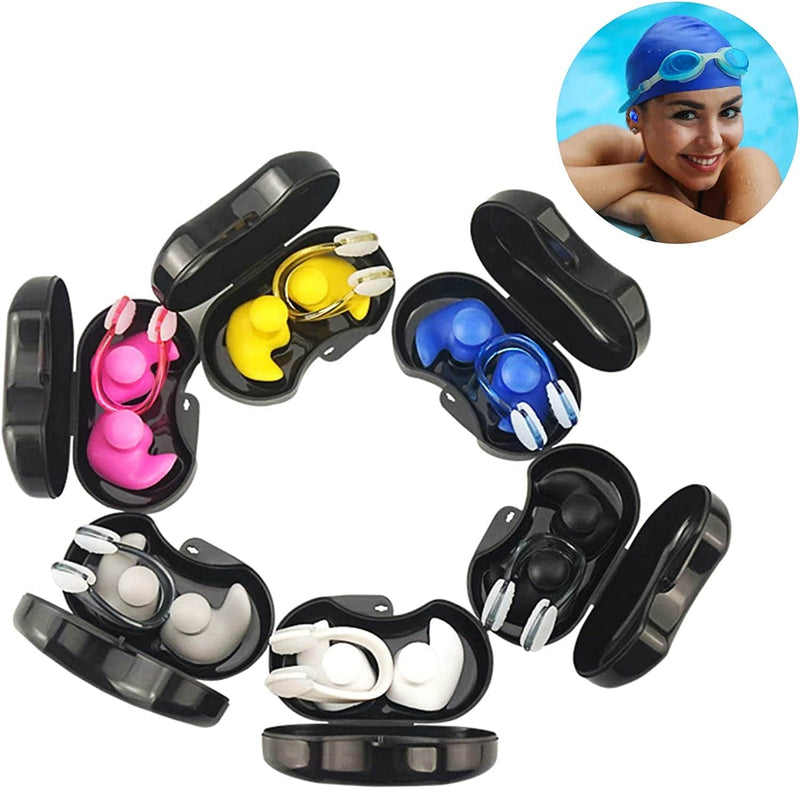 Tifum Ear Plugs for Swimming, 6 Pairs Reusable Silicone Ear Plugs Swimming Adult, Earplugs for Swimming Showering Bathing Surfing Snorkeling Suitable for Men Women Sporting Goods > Outdoor Recreation > Boating & Water Sports > Swimming Tifum   