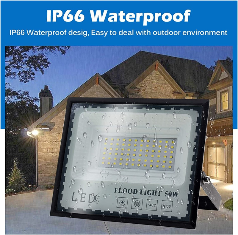 TOCOCO LED Floodlight 220V 50W 100W 200W 300W High Brightness Waterproof Flood Light for Garden Square Wall Street Outdoor Lighting (Color : White Light, Size : 300W) Home & Garden > Lighting > Flood & Spot Lights TOCOCO   