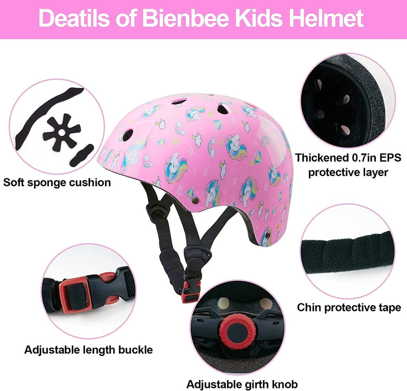 Toddler Helmet, Bienbee Kids Bike Helmet Skateboard Helmets for Bicycle Balance Bike Scooter for Girls Kids Age 3-5-8 Years Sporting Goods > Outdoor Recreation > Cycling > Cycling Apparel & Accessories > Bicycle Helmets Bienbee   