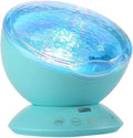 TOMNEW Mermaid Decor Remote Control Night Light Ocean Wave Projector 7 Colorful Ceiling Mood Lamp with Bulit-In Speaker Music Player for Baby Adults Bedroom Living Room (Blue)
