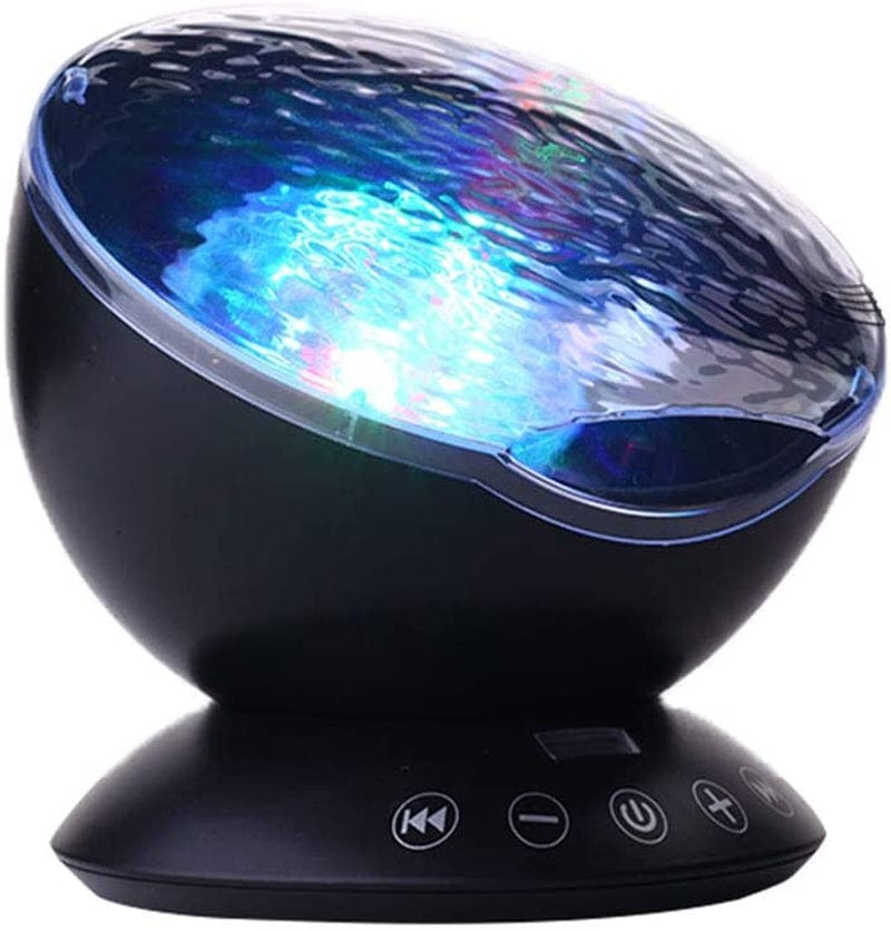 TOMNEW Mermaid Decor Remote Control Night Light Ocean Wave Projector 7 Colorful Ceiling Mood Lamp with Bulit-In Speaker Music Player for Baby Adults Bedroom Living Room (Blue) Home & Garden > Pool & Spa > Pool & Spa Accessories TOMNEW Black  