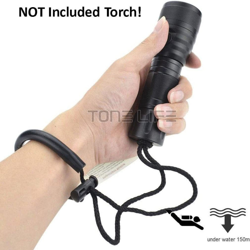 TONELIFE (Pack of 4 Locking Wrist Lanyard Bracelet Safe Straps Paracord Safety Rope Torches Cable for or Connect Scuba Diving Lights,Camera,Bcd,Speargun Etc,Waterproof Camera Float Hand Lanyard,Wrist