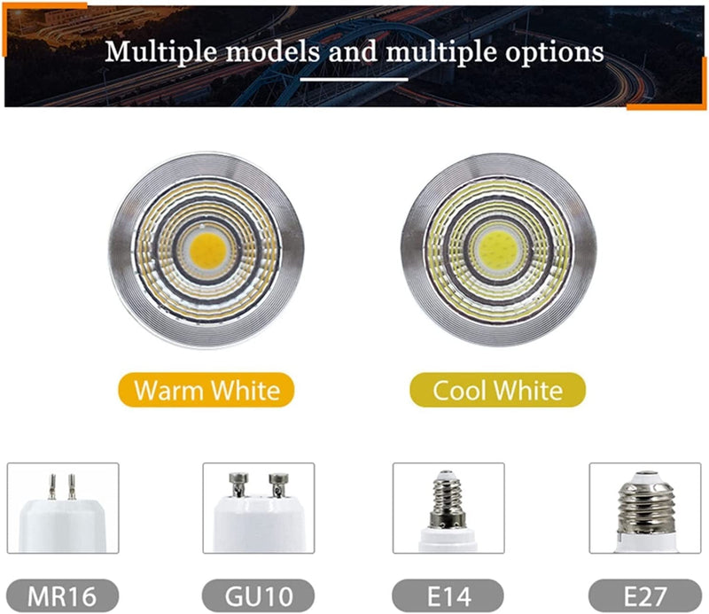 TONONE 10PCS COB LED Lamp GU10 MR16 E27 E14 5W 7W Led Light Bulb AC 220V for Home Decoration Ampoule Spotlight ( Color : Warm White , Size : E14_5W )