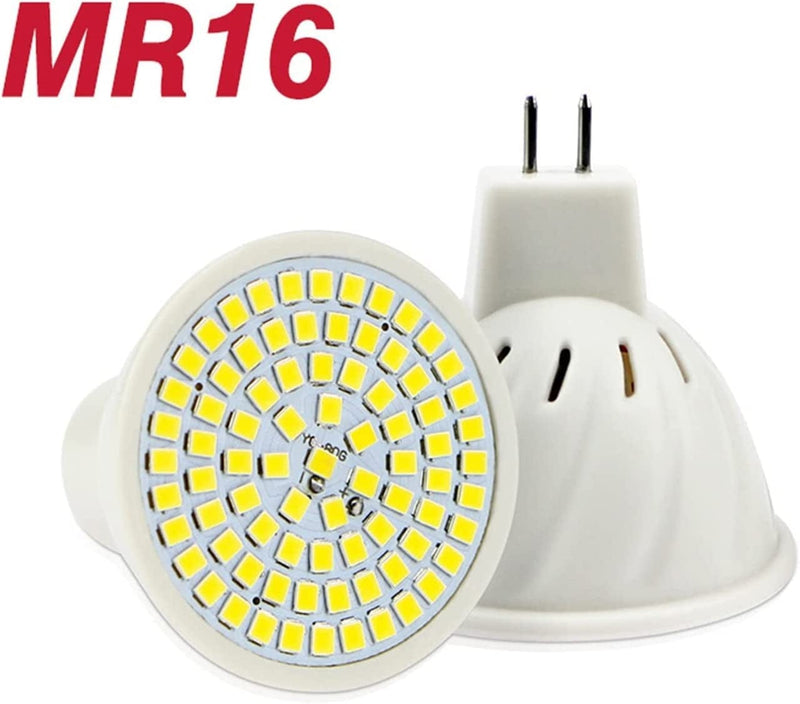 TONONE 10Pcs LED Lamp E27 E14 GU10 MR16 220V LED Bulb Spotlight 48 60 80Leds 2835 Spotlight ( Color : Cold White , Size : MR16_60LEDS ) Home & Garden > Lighting > Flood & Spot Lights TONONE   