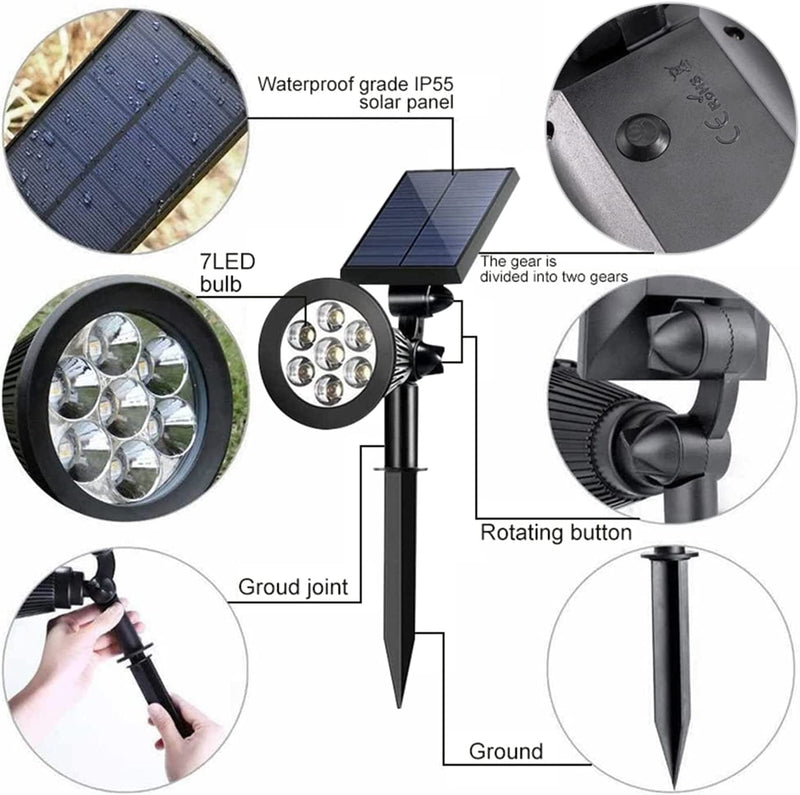 TONONE 4/7 LED Outdoor Solar Spotlights Solar Lawn Footpath Ground Lights IP65 Waterproof Garden Courtyard Lights Color Changing Lights (Color : RGB 4LED) Home & Garden > Lighting > Flood & Spot Lights TONONE   