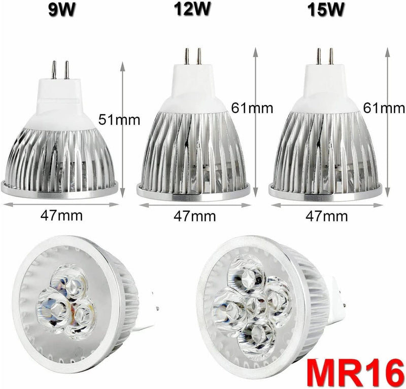 TONONE Dimmable 9W 12W 15W MR16 LED Bulb Lampadadc 12V Led Spotlight Warm/Netural/Cold White LED Lamp for Home Office Decor Lights (Color : Neutral White, Size : 9W_YES) Home & Garden > Lighting > Flood & Spot Lights TONONE   
