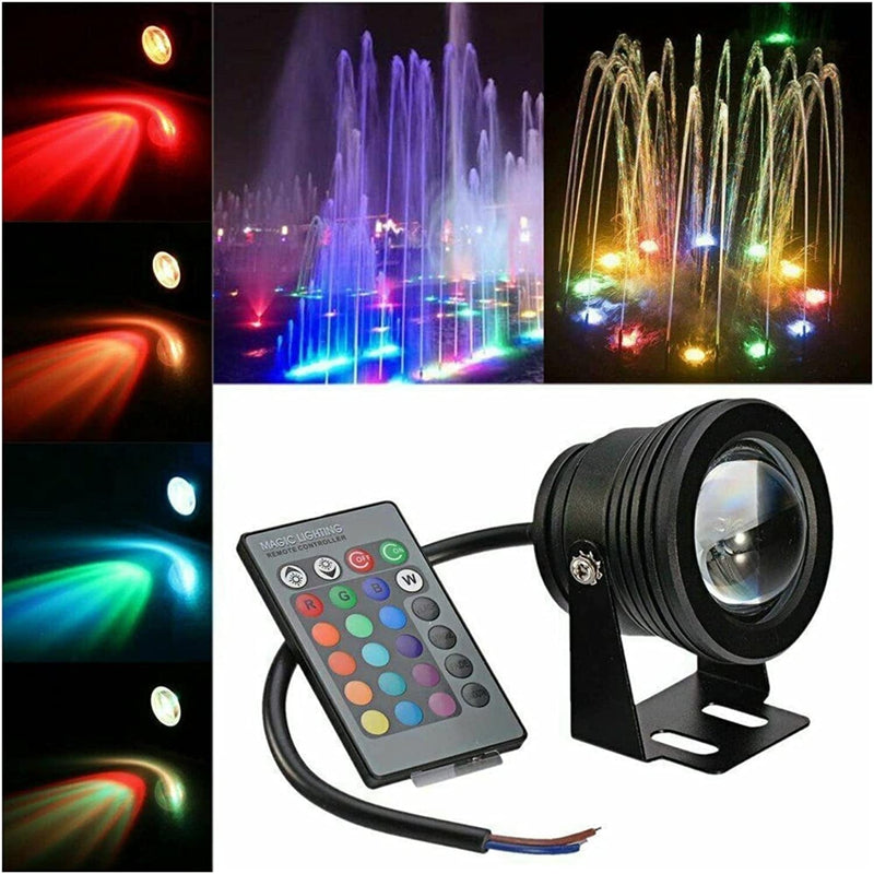 TONONE RGB Underwater LED Spot Light Flood Light +Controller 10W 15W Color Changing Lamp IP68 Waterproof for Pond AC DC 12V 85-265V ( Color : AC 85-265V , Size : Sliver_10W ) Home & Garden > Pool & Spa > Pool & Spa Accessories TONONE   