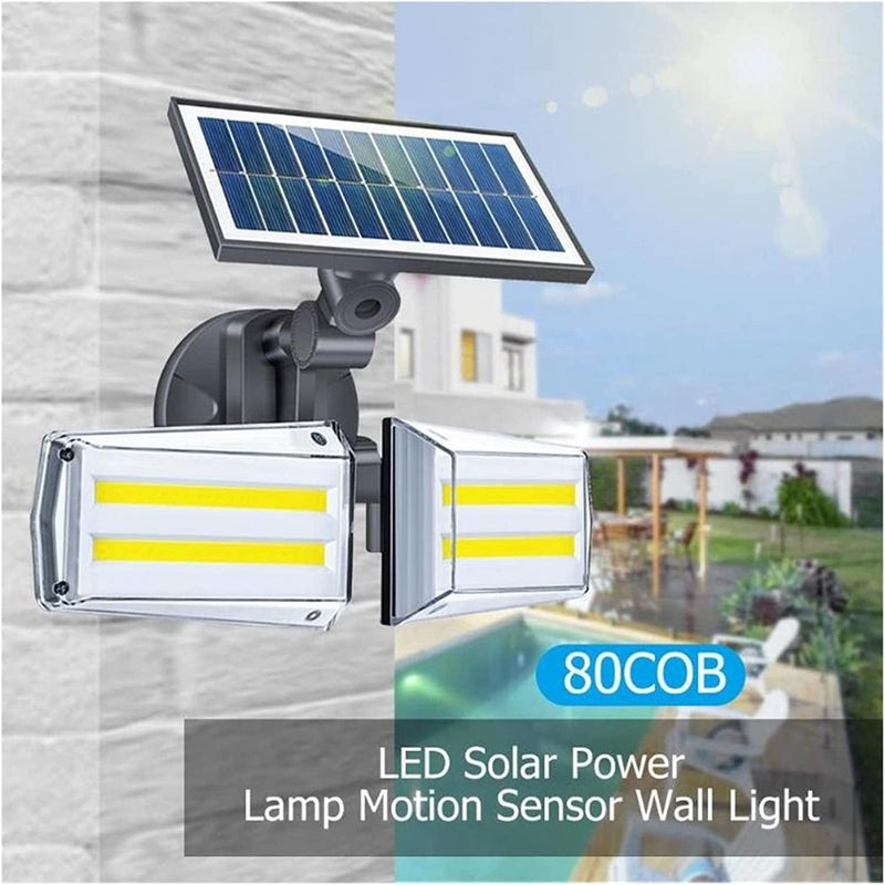 TONONE Rotatable Microwave 20W LED 80 COB Solar Lights for Garden Light Decoration Outdoor Wall Lamp IP65 PIR Motion Sensor Solar Lamp ( Color : 42LED )