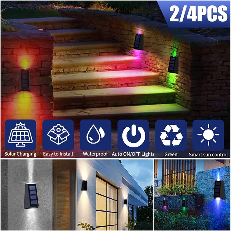 TONONE Solar Light Outdoor Lamp PIR Motion Sensor LED Wall Lights Sconce Waterproof Solar for Garden Decoration Street Lamp Home ( Color : Orange )