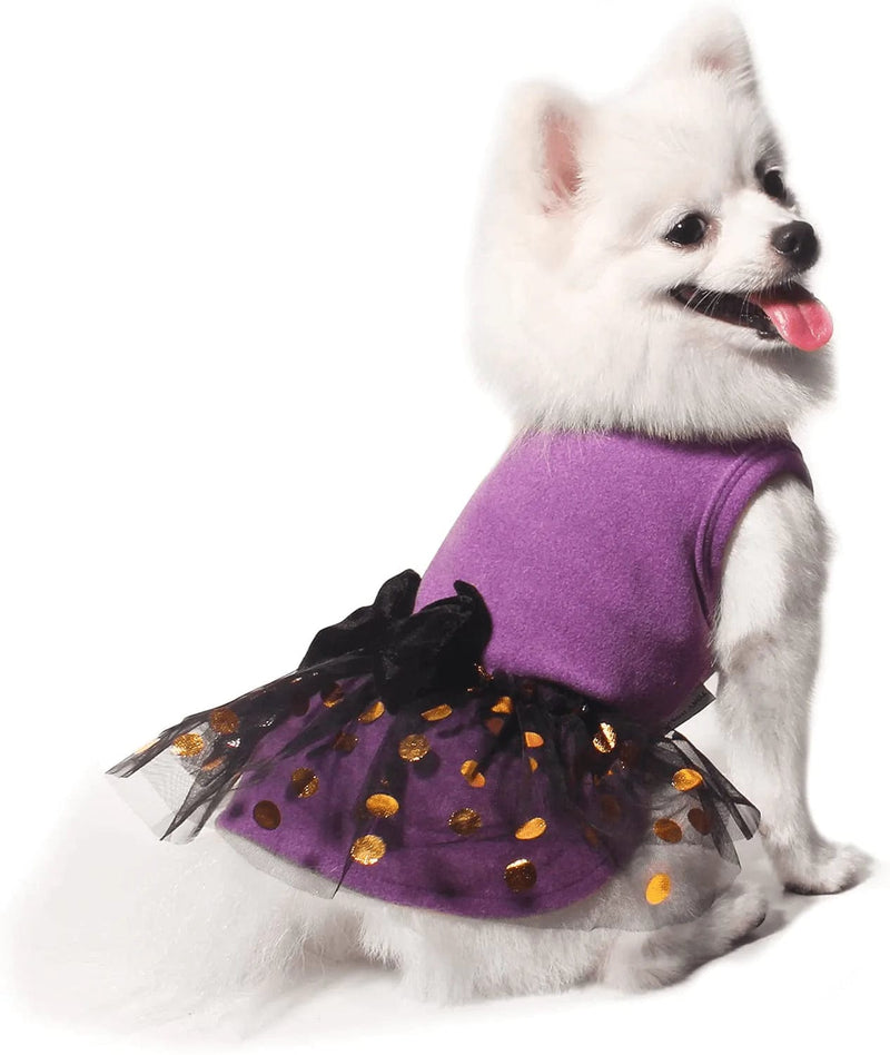 TONY HOBY Dog Sweater Dresses, Pet Sweater with Leash Hole, Houndstooth Pattern Dog Pullover Warm Sweater Vest Skirt for Fall Winter Animals & Pet Supplies > Pet Supplies > Cat Supplies > Cat Apparel TONY HOBY purple X-Small 