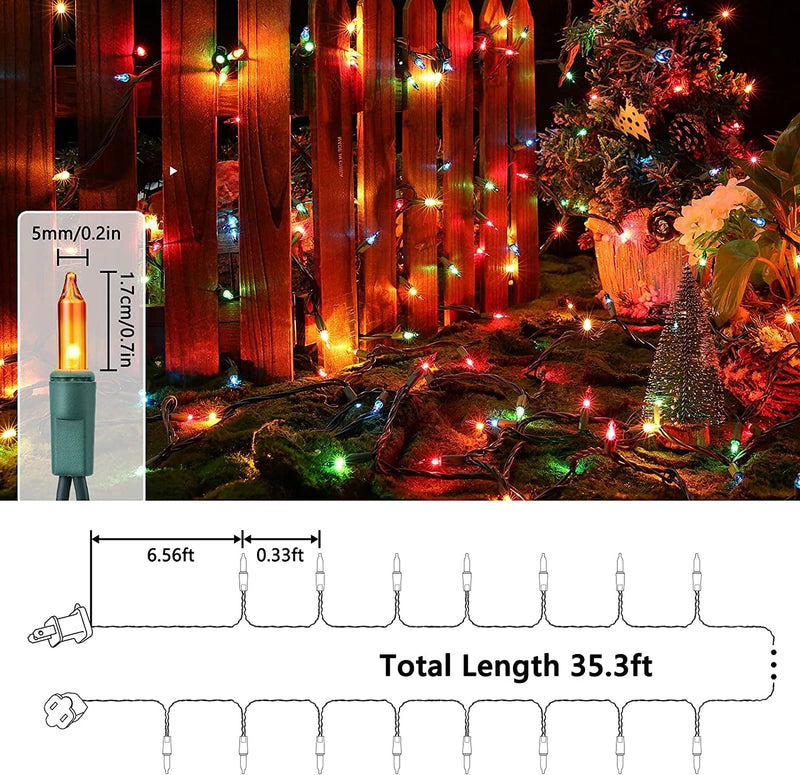 Toodour Multicolor Christmas Lights, 33Ft 100 Count Incandescent Christmas String Lights, UL Certified Connectable Green Wire Christmas Lights for Xmas Tree, Holiday, Party, Christmas Decorations Home & Garden > Lighting > Light Ropes & Strings Taizhou Tengyuan Decorative Lighting Co Ltd   