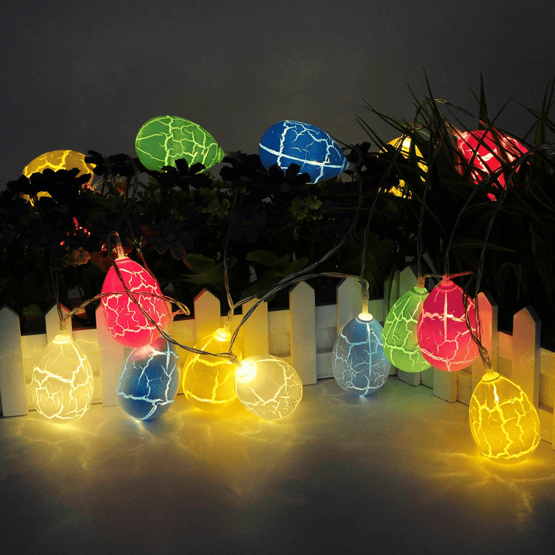 TOOWELL 20 Easter Eggs LED String Lights Battery Operated Fairy String Lights Easter Decorations for Home Easter Tree Upstairs Banister Party 10Ft Home & Garden > Decor > Seasonal & Holiday Decorations TOOWELL   