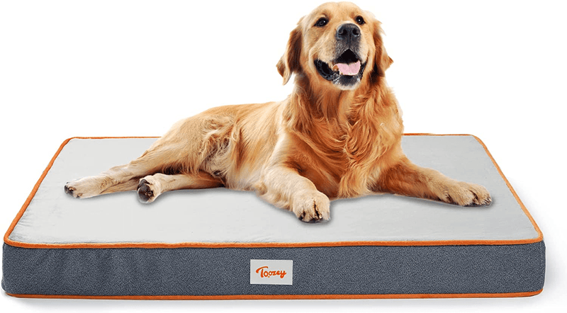 Toozey Orthopedic Memory Foam Dog Bed, 2-Layer Thick High-Density Mattress Washable Dog Crate Bed with Removable Cover and Waterproof Liner, Premium Plush Dog Bed for Small, Medium, Large Dogs, Cats Animals & Pet Supplies > Pet Supplies > Dog Supplies > Dog Beds Toozey L (35"x22"x3")  
