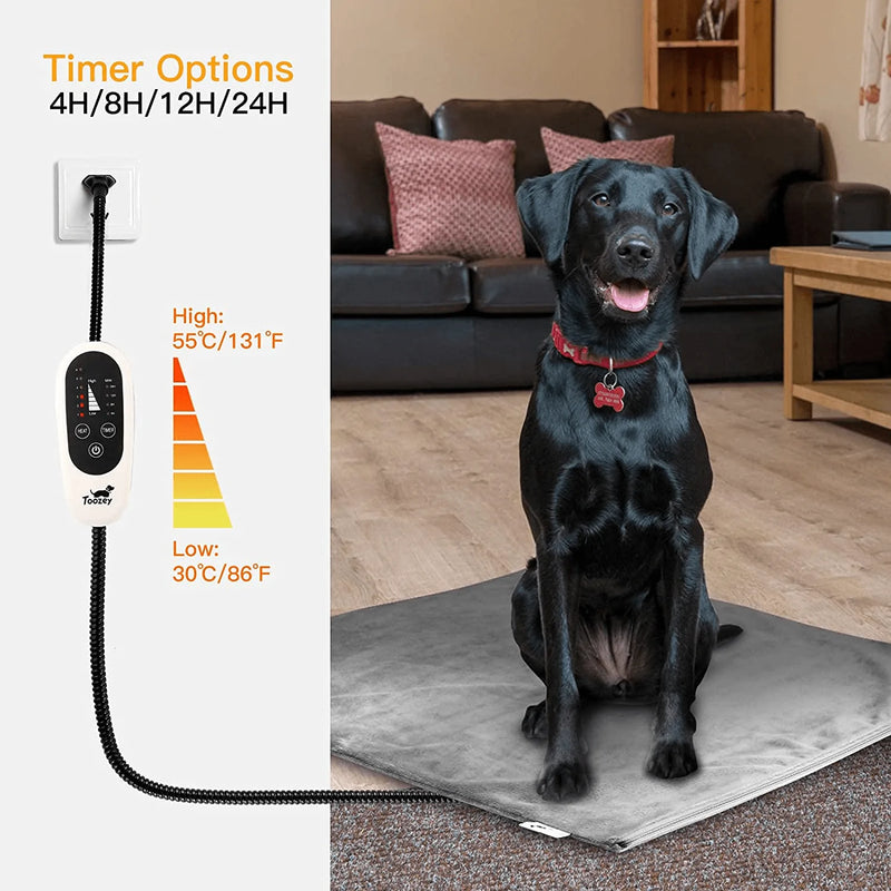 Toozey Pet Heating Pad, Temperature Adjustable Dog Cat Heating Pad with Timer, Waterproof Pet Heating Pads for Cats Dogs with Chew Resistant Cord, Electric Pads for Dogs Cats, Pet Heated Mat Animals & Pet Supplies > Pet Supplies > Dog Supplies > Dog Beds Toozey   