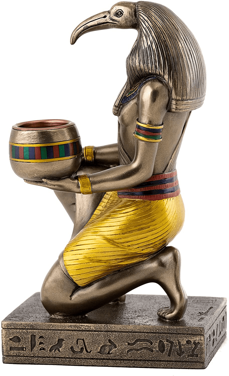 Top Collection Thoth Statue - Egyptian God of Knowledge and Wisdom Candle Holder Sculpture in Premium Cold Cast Bronze - 6.25-Inch Collectible Egypt Scribe Tehuti Figurine Home & Garden > Decor > Home Fragrance Accessories > Candle Holders Top Collection   