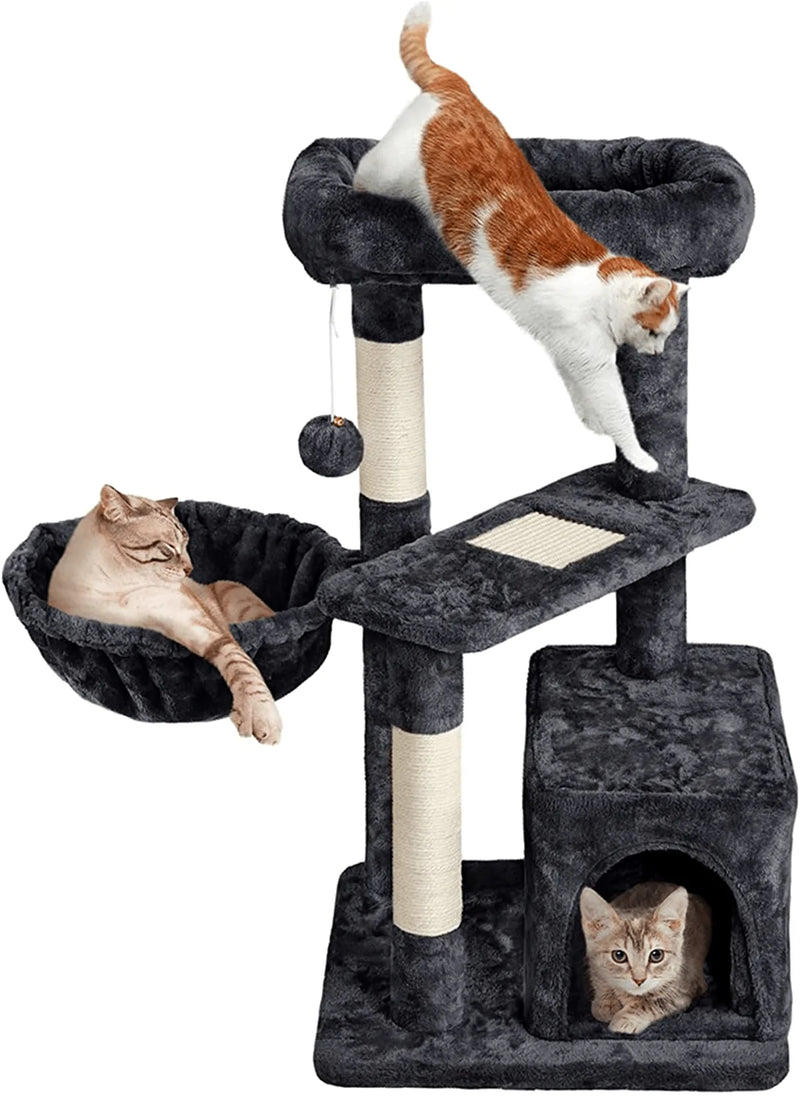 Topeakmart Cat Tree 33In Cat Tower with Extra Scratch Boards and Sisal Posts as Kitty Activity Center Animals & Pet Supplies > Pet Supplies > Cat Supplies > Cat Beds Topeakmart Black  