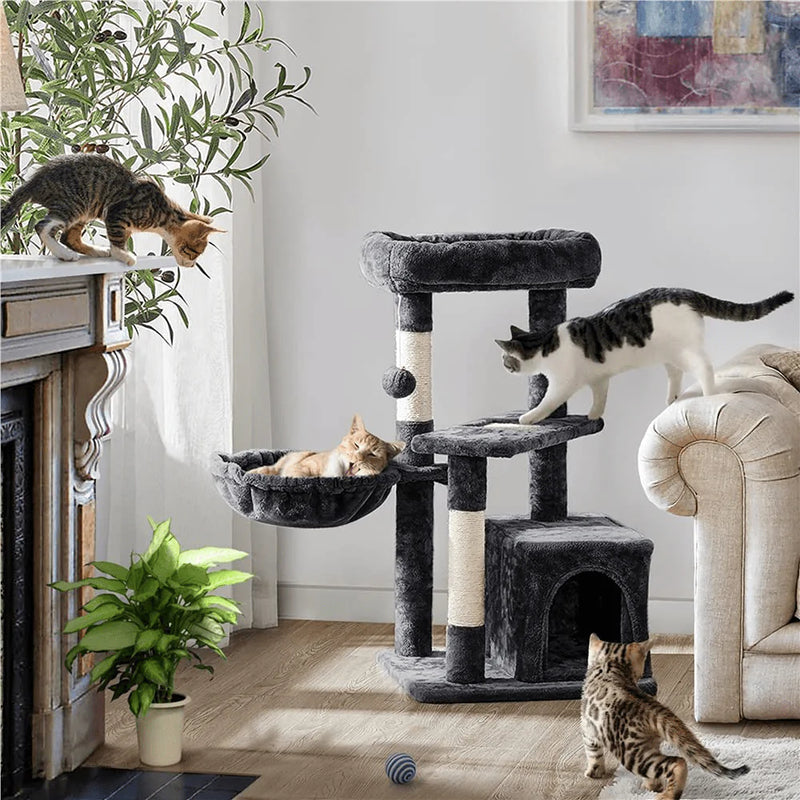 Topeakmart Cat Tree 33In Cat Tower with Extra Scratch Boards and Sisal Posts as Kitty Activity Center Animals & Pet Supplies > Pet Supplies > Cat Supplies > Cat Beds Topeakmart   