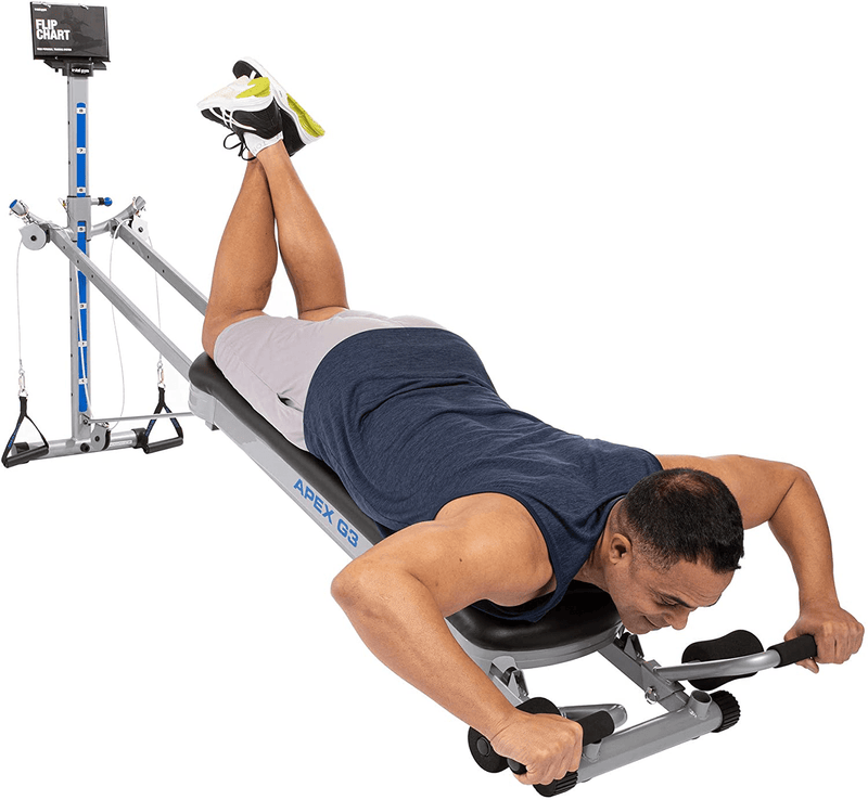 Total Gym APEX Versatile Indoor Home Workout Total Body Strength Training Fitness Equipment with up to 10 Levels of Resistance and Attachments