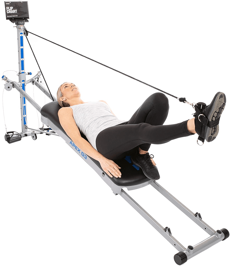 Total Gym APEX Versatile Indoor Home Workout Total Body Strength Training Fitness Equipment with up to 10 Levels of Resistance and Attachments  Total Gym   