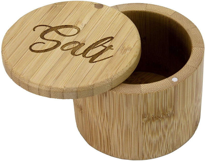Totally Bamboo Salt Cellar Bamboo Storage Box with Magnetic Swivel Lid, 6 Ounce Capacity, "Salt" Engraved on Lid Home & Garden > Household Supplies > Storage & Organization Totally Bamboo "Salt" Script Engraving  