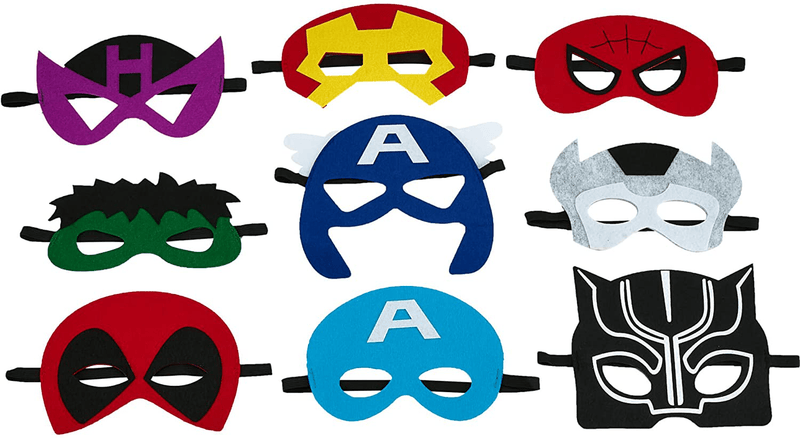 totteri 30pcs Superhero Masks for Kids Birthday Costumes, Felt Mask Party Favor Cosplay Toy for Boys and Girls Apparel & Accessories > Costumes & Accessories > Masks totteri   