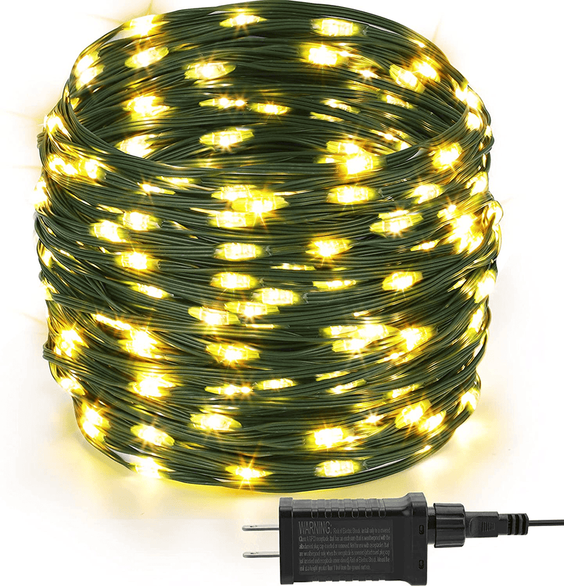 TOUBIK 300 LED Christmas Lights Outdoor Indoor with Newest Wire, 110Ft 8 Modes Multicolor End-to-End Plug in Fairy String Light for Xmas Tree Party Wedding Outside Decorations Home & Garden > Decor > Seasonal & Holiday Decorations& Garden > Decor > Seasonal & Holiday Decorations TOUBIK Warm White 1000LEDS 