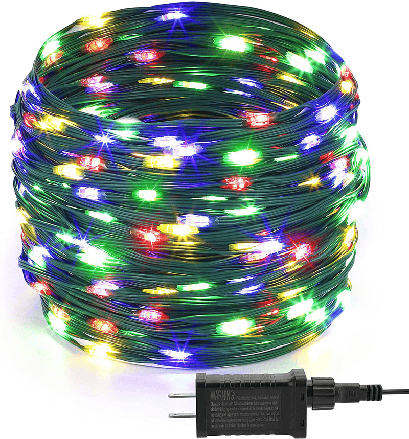TOUBIK 300 LED Christmas Lights Outdoor Indoor with Newest Wire, 110Ft 8 Modes Multicolor End-to-End Plug in Fairy String Light for Xmas Tree Party Wedding Outside Decorations Home & Garden > Decor > Seasonal & Holiday Decorations& Garden > Decor > Seasonal & Holiday Decorations TOUBIK Multicolor 300LEDS 