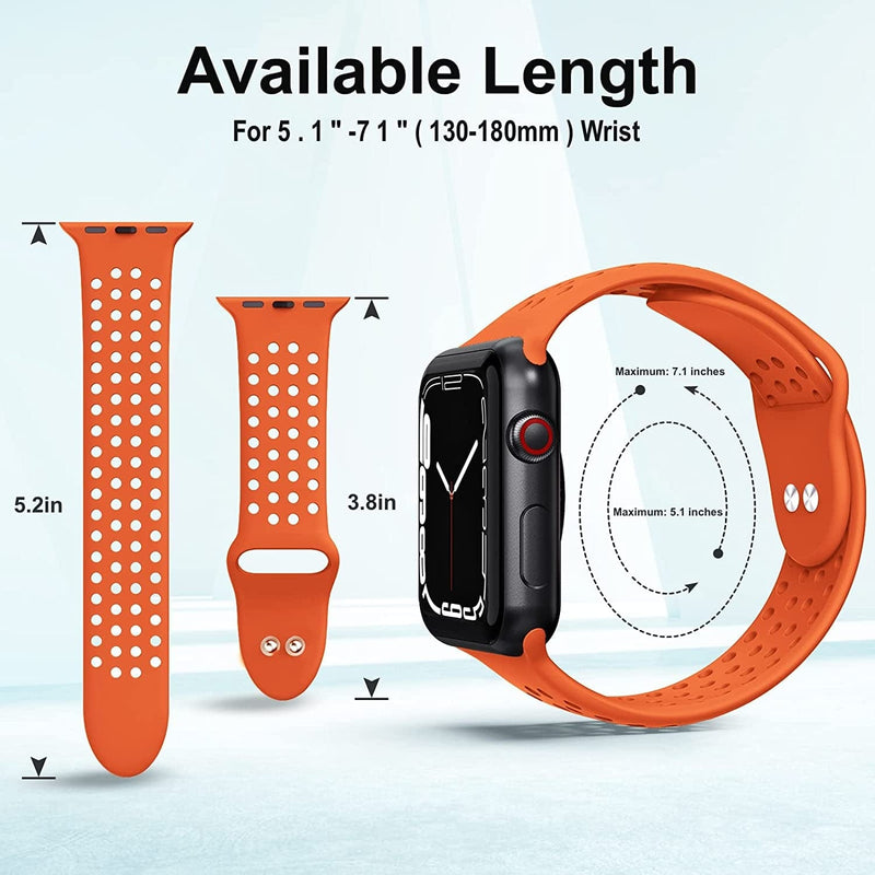Toutouzhang Sport Bands Compatible with Apple Watch Band 38Mm 40Mm 41Mm 42Mm 44Mm 45Mm 49Mm S/M M/L for Women/Men Waterproof Soft Silicone Replacement Strap Accessories for Iwatch Ultra SE Series 8/7/6/5/4/3/2/1 Sporting Goods > Outdoor Recreation > Winter Sports & Activities Toutouzhang   