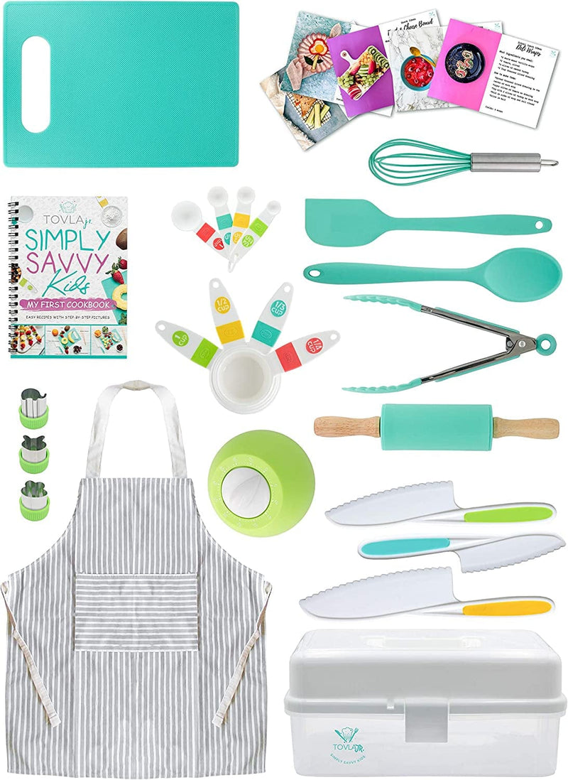 Tovla Jr. Kids Cooking and Baking Gift Set with Storage Case - Complete Cooking Supplies for the Junior Chef - Kids Baking Set for Girls & Boys - Real Accessories & Utensils for the Curious Child Home & Garden > Kitchen & Dining > Kitchen Tools & Utensils TOVLA JR.   