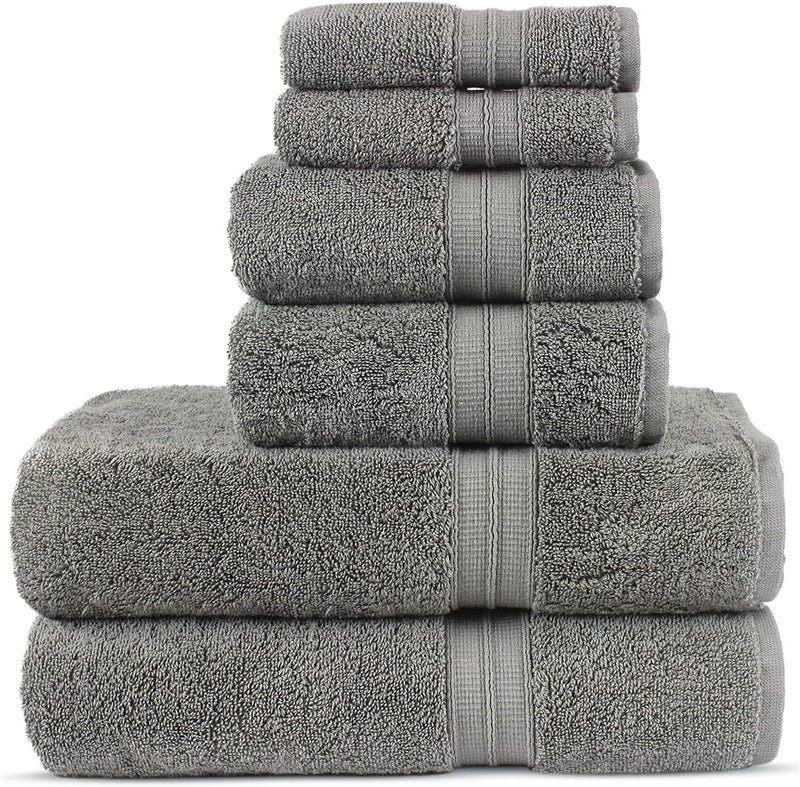 Towel Bazaar Soft & Absorbent Premium Cotton Turkish Towels (Wedgewood, 2-Piece Bath Sheets) Home & Garden > Linens & Bedding > Towels Towel Bazaar Gray 6-Piece Towel Set 