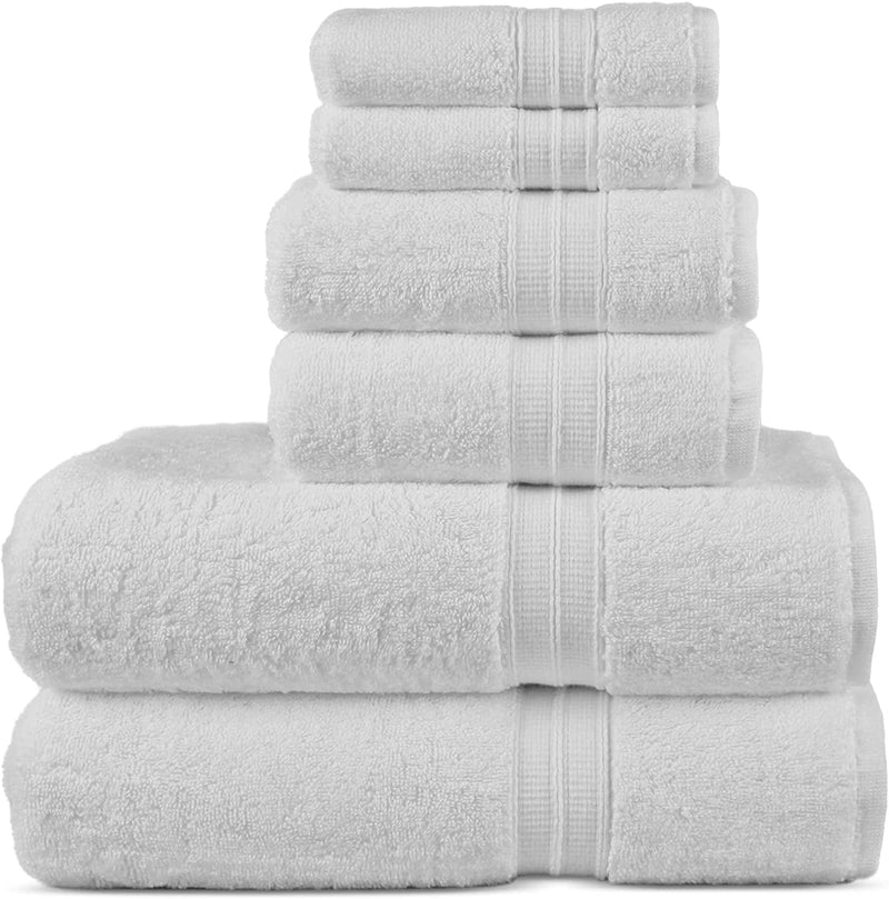 Towel Bazaar Soft & Absorbent Premium Cotton Turkish Towels (Wedgewood, 2-Piece Bath Sheets) Home & Garden > Linens & Bedding > Towels Towel Bazaar White 6-Piece Towel Set 