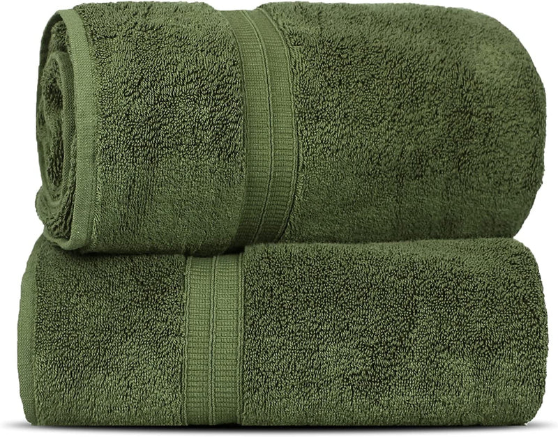 Towel Bazaar Soft & Absorbent Premium Cotton Turkish Towels (Wedgewood, 2-Piece Bath Sheets) Home & Garden > Linens & Bedding > Towels Towel Bazaar Moss Green 2-Piece Bath Sheets 