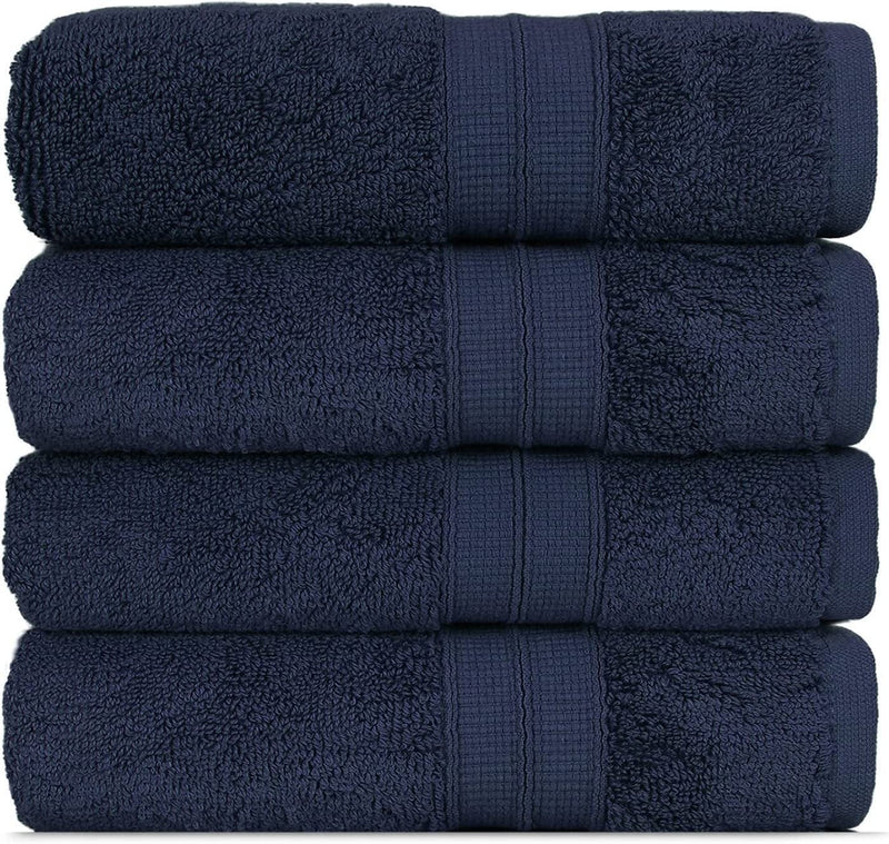 Towel Bazaar Soft & Absorbent Premium Cotton Turkish Towels (Wedgewood, 2-Piece Bath Sheets) Home & Garden > Linens & Bedding > Towels Towel Bazaar Navy Blue 4-Piece Washcloths 