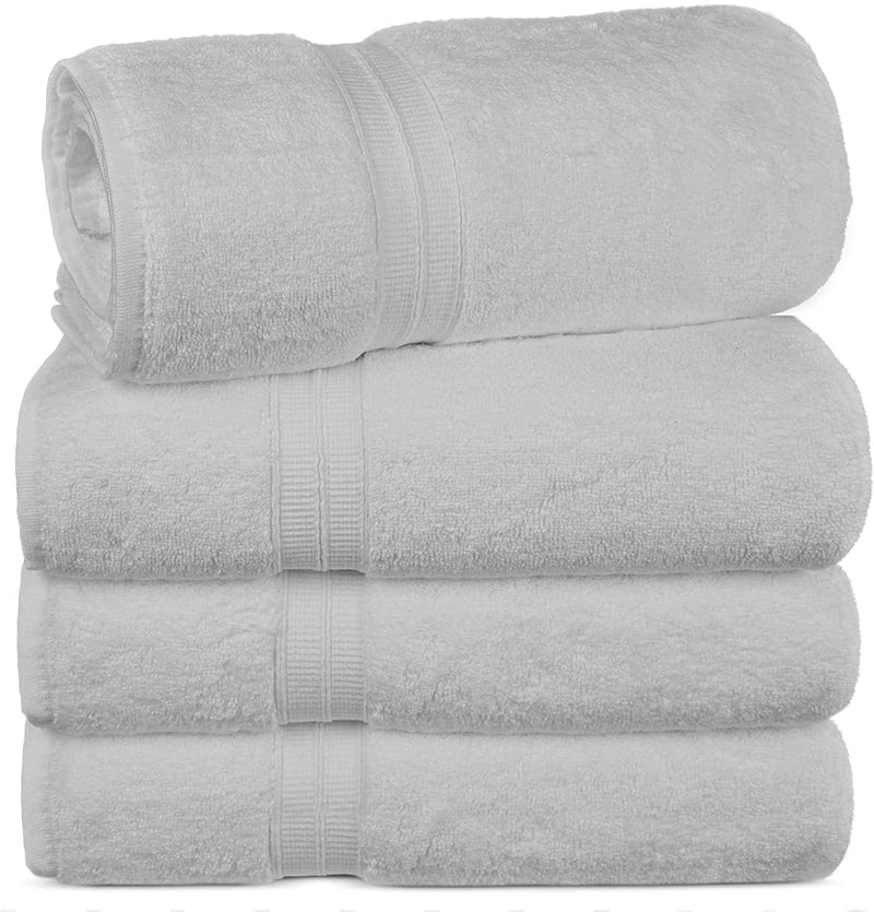 Towel Bazaar Soft & Absorbent Premium Cotton Turkish Towels (Wedgewood, 2-Piece Bath Sheets) Home & Garden > Linens & Bedding > Towels Towel Bazaar White 4-Piece Bath Towels 