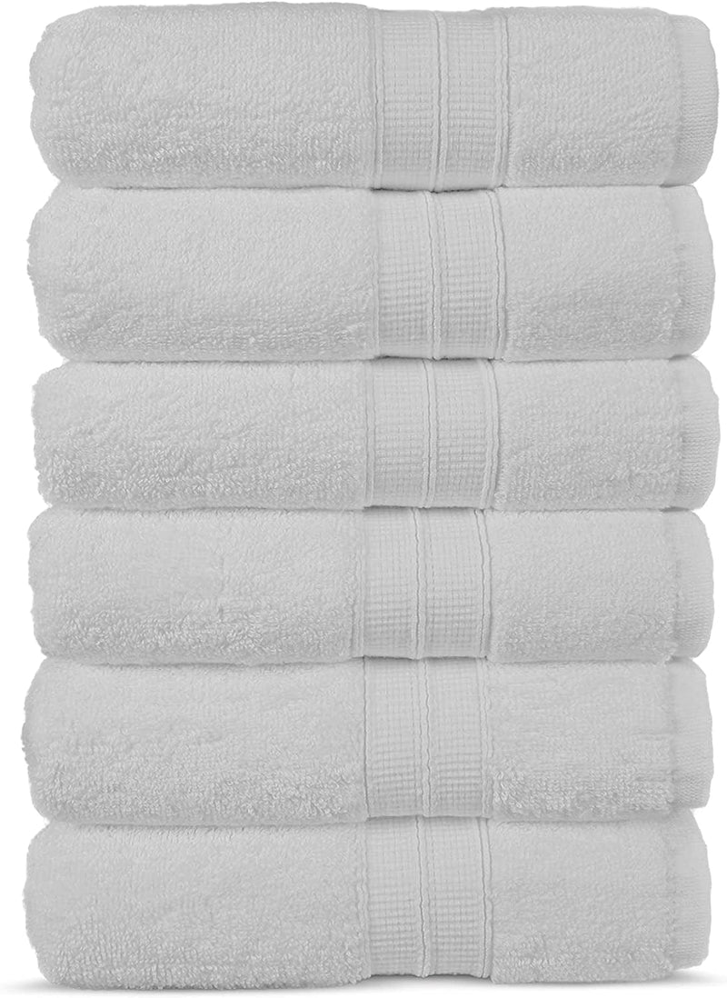 Towel Bazaar Soft & Absorbent Premium Cotton Turkish Towels (Wedgewood, 2-Piece Bath Sheets) Home & Garden > Linens & Bedding > Towels Towel Bazaar White 6-Piece Hand Towels 
