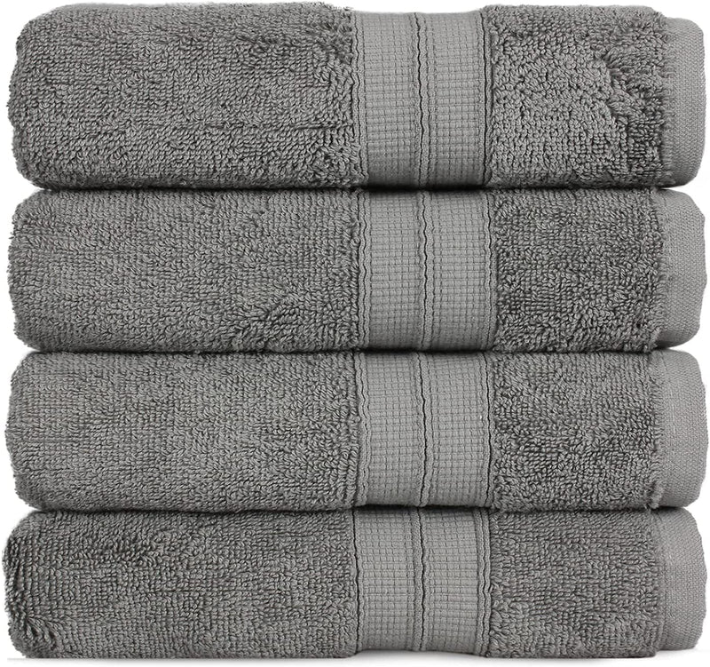 Towel Bazaar Soft & Absorbent Premium Cotton Turkish Towels (Wedgewood, 2-Piece Bath Sheets) Home & Garden > Linens & Bedding > Towels Towel Bazaar Gray 4-Piece Washcloths 