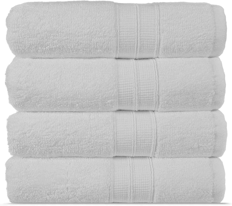 Towel Bazaar Soft & Absorbent Premium Cotton Turkish Towels (Wedgewood, 2-Piece Bath Sheets) Home & Garden > Linens & Bedding > Towels Towel Bazaar White 4-Piece Washcloths 