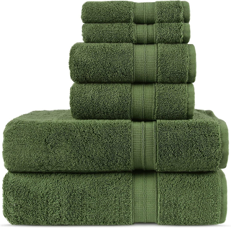 Towel Bazaar Soft & Absorbent Premium Cotton Turkish Towels (Wedgewood, 2-Piece Bath Sheets) Home & Garden > Linens & Bedding > Towels Towel Bazaar Moss Green 6-Piece Towel Set 