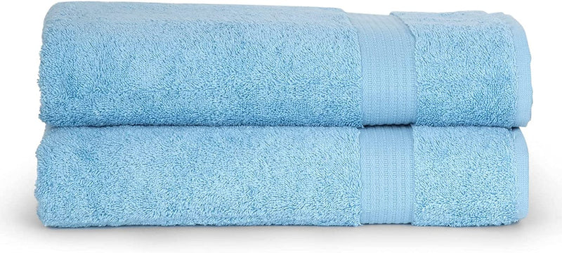 Towelselections Soft and Absorbent Towels Cotton for Bathroom Hotel Shower Spa Gym, 2 Bath Towels Crocus Home & Garden > Linens & Bedding > Towels TowelSelections Sky Blue 2 x Bath Towels 