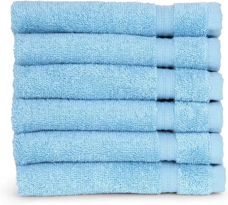 Towelselections Soft and Absorbent Towels Cotton for Bathroom Hotel Shower Spa Gym, 2 Bath Towels Crocus Home & Garden > Linens & Bedding > Towels TowelSelections Sky Blue 6 x Washcloths 