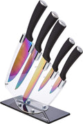 TOWER T80703 Kitchen Set with Acrylic Knife Block, Multi-Coloured Blades with Black Handles, 5-Piece Home & Garden > Kitchen & Dining > Kitchen Tools & Utensils > Kitchen Knives Tower Multi-coloured  