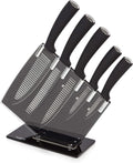 TOWER T80703 Kitchen Set with Acrylic Knife Block, Multi-Coloured Blades with Black Handles, 5-Piece Home & Garden > Kitchen & Dining > Kitchen Tools & Utensils > Kitchen Knives Tower Black  