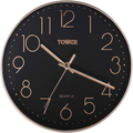 Tower T878500RB Rose Gold Wall Clock, Black, 30 cm