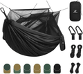 Towsont Single & Double Camping Hammock with Mosquito/Bug Net, Portable Parachute Nylon Hammock with Tree Ropes Sporting Goods > Outdoor Recreation > Camping & Hiking > Mosquito Nets & Insect Screens Towsont Black Two Person 