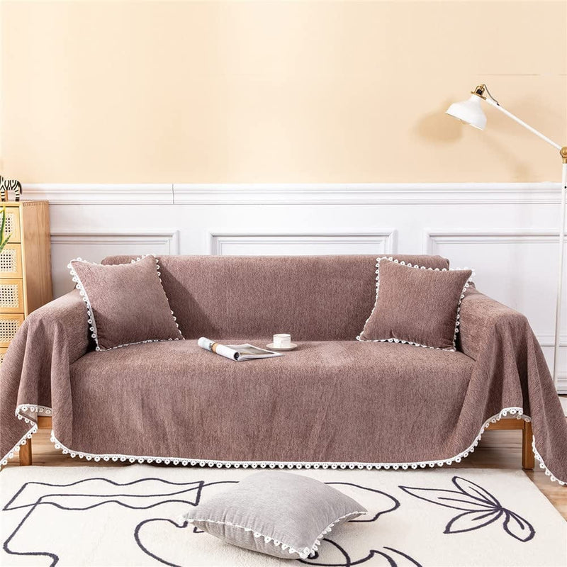 TOYROOM Simple Gray Couch Cover for 3 Cushion Sectional Sofa Cover,Couch Cover for Dogs Non-Slip Chenille Couch Cover X-Large Couch Cushion Covers for Loveseat Sofa Cover for Dogs,71"*134" Gray Home & Garden > Decor > Chair & Sofa Cushions TOYROOM Coffee Large (71"x 118") 