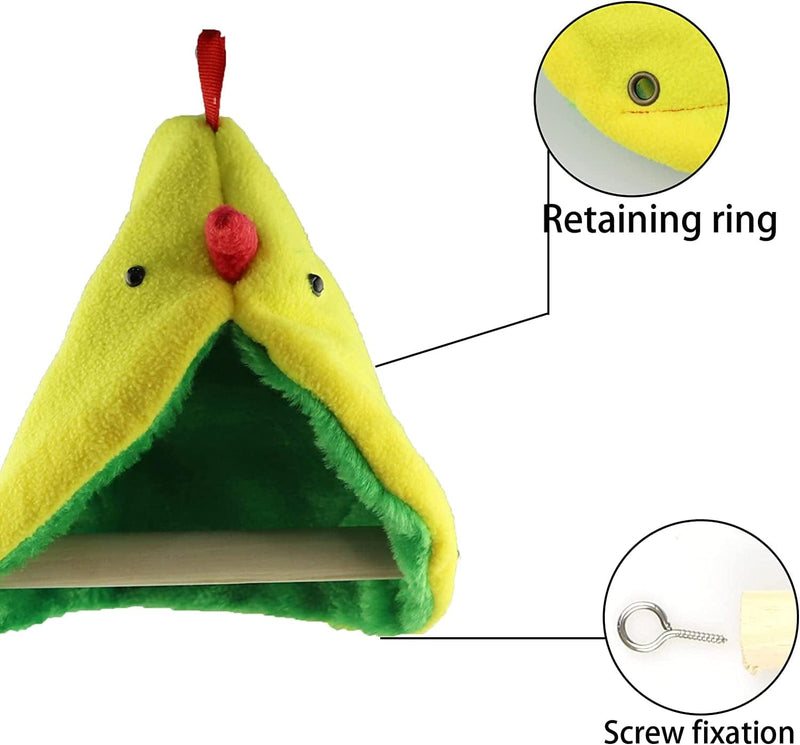 Toysructin Bird Hammock Hut, Winter Warm Parrot Hanging Tent Plush Birds Nest House Bed with Standing Stick, Triangle Hideaway Cave Fun Pet Birds Cage Accessories for Small Parrots Parakeets Lovebirds Animals & Pet Supplies > Pet Supplies > Bird Supplies > Bird Cages & Stands Toysructin   